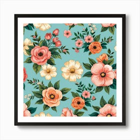 Floral Pattern 12 Art Print