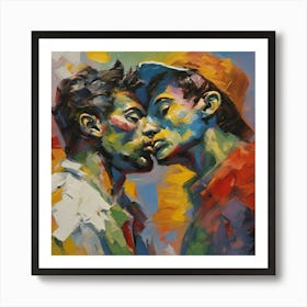 Kissing My Lover Boy Art Print