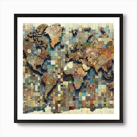 World Map Canvas Art Art Print