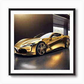 Gold Alfa Romeo Art Print