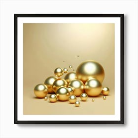 Golden Spheres Art Print