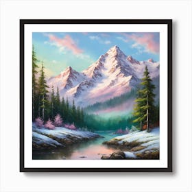 Snowy Mountain Art Print