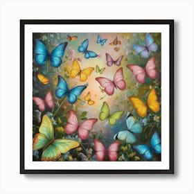 Butterfly Garden 1 Art Print