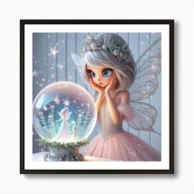 Fairy Princess & the Snow Globe 8 Art Print
