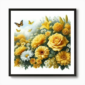 FLOWERS WALL ART 4 Art Print