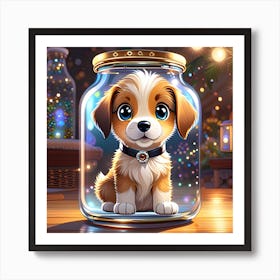 Puppy In A Jar 2 Art Print