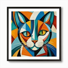 Abstract Cat Art Print