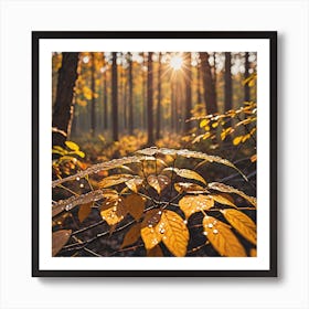 Autumn Leaves In The Forest 1 Art Print
