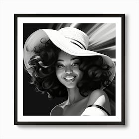 Black Girl In A Hat Art Print