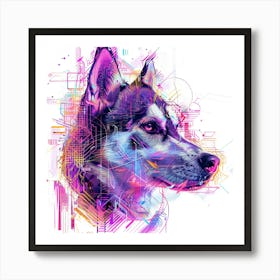 Abstract Husky Art Print