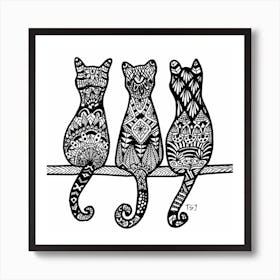 Kitty Trio Art Print