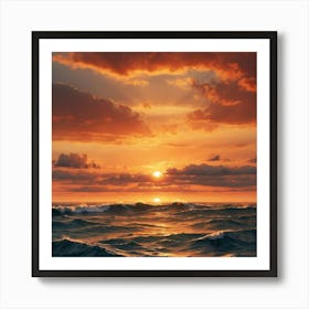 Default Pictures Of Sunset At Sea 3 Art Print