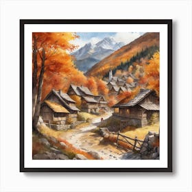 Autumn Village 60 Art Print