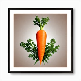 Carrot On A Brown Background 1 Art Print