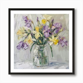 Irises In A Vase 2 Art Print