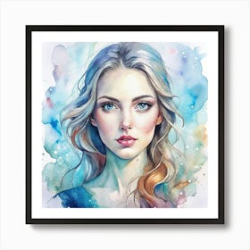 Watercolor Of A Girl 1 Art Print