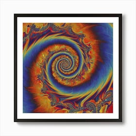 Psychedelic Odyssey A Kaleidoscopic Journey Through Chromatic Realms Art Print