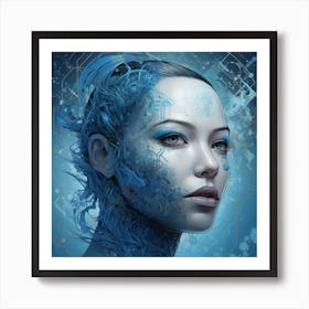 Woman With Blue Eyes Art Print