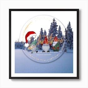 Gnome Christmas Art Print