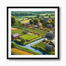 Farm Village Art Print