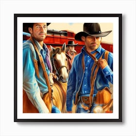 Just Us Cowboys Art Print