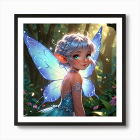 Fairy Girl In The Forest Art Print