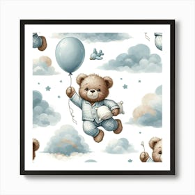 Teddy Bear Baby Boy (1) Art Print