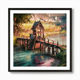 Bridge Over The River Art Print