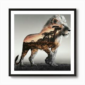 Portrait Of A Lion Art Print