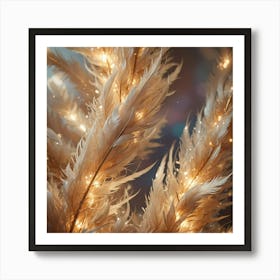 Christmas Feathers Background Art Print