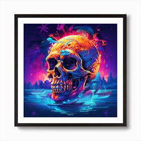 Skull In The Water 4 Art Print