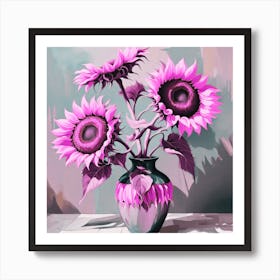 Sunflowers In A Vase 4 Art Print