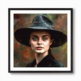 Portrait Of A Woman In A Hat 8 Art Print