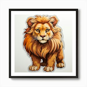 Lion Sticker Art Print