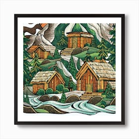 Small mountain village 13 Art Print
