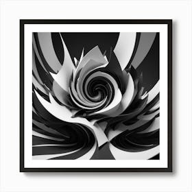 Black and White Abstract Art 308 Art Print