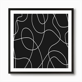 Abstract Lines in Black and White Art Print