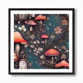 Mushroom Garden Art Print