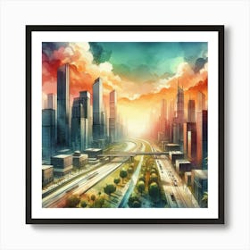 Abstract Cityscape Art Print