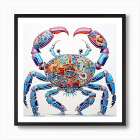 Crab With Gears Art Print