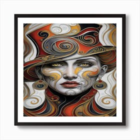 Lady In Top Hat Art Print