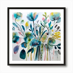 Flowers In Watercolour Art Print