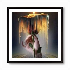 Hand Holding A Candle Art Print
