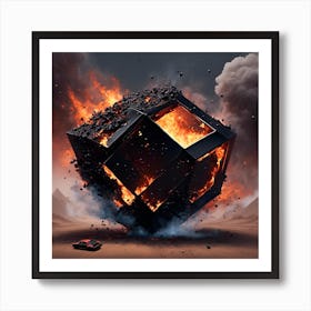 Cube Of Fire Art Print