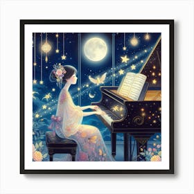 Moonlight Piano Art Print