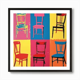 Chairs Pop Art 6 Art Print