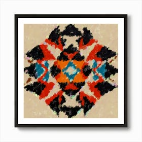 Aztec Chromatic Twist Pattern Art Print