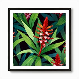 Alpines Purpurate Red Ginger Flower Art Print 3 Art Print