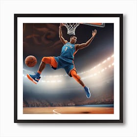 Oklahoma Thunder Basketball Player Art Print