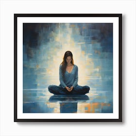 Women Meditating Abstracts By Csaba Fikker 25 Art Print